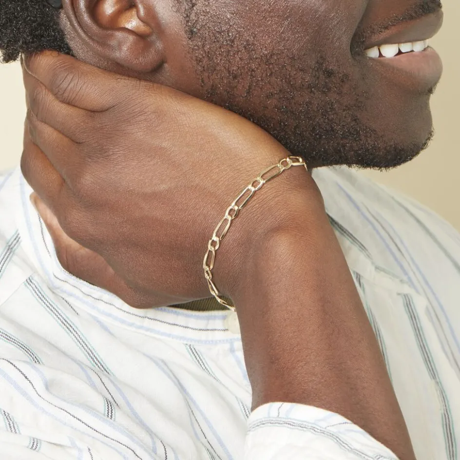 Discount Histoire d'Or Bracelet Ophelio Maille Alternee 1/1 Or Jaune