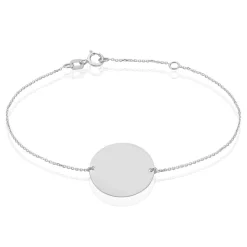 Outlet Histoire d'Or Bracelet Pastille Gravable Or Blanc