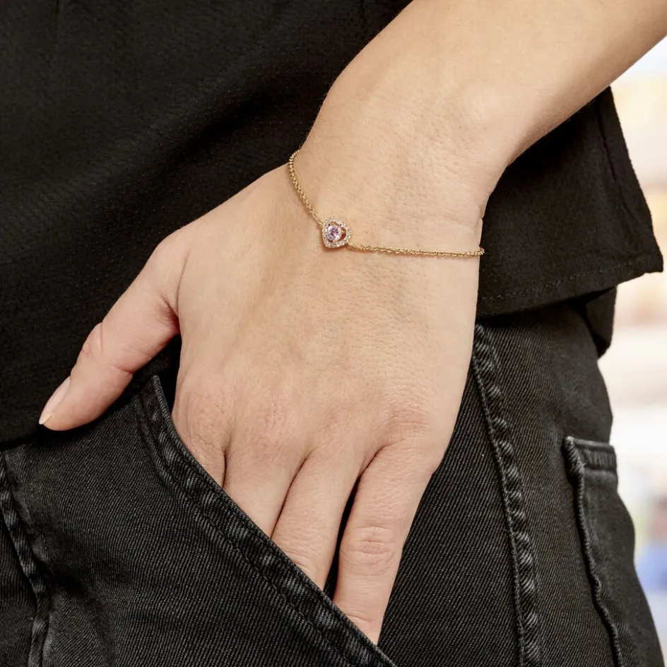 Hot Histoire d'Or Bracelet Plaqué Or Jaune Alais Oxyde De Zirconium plaqué or jaune oxyde rose