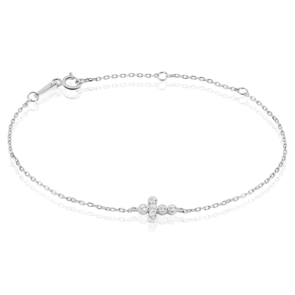 Discount Histoire d'Or Bracelet Priscus Argent Blanc Oxyde De Zirconium