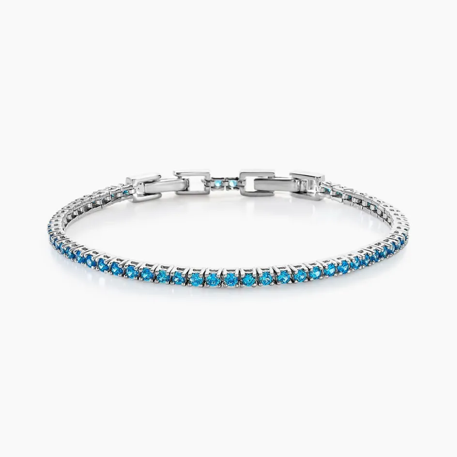 Histoire d'Or Bracelet Rio Tennis Argent Blanc Oxyde De Zirconium argent blanc oxyde bleu