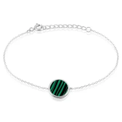 Clearance Histoire d'Or Bracelet Saül Argent Blanc Malachite