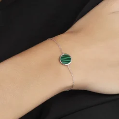 Clearance Histoire d'Or Bracelet Saül Argent Blanc Malachite