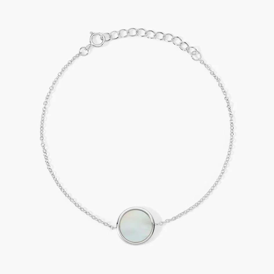 Discount Histoire d'Or Bracelet Saül Argent Blanc Nacre
