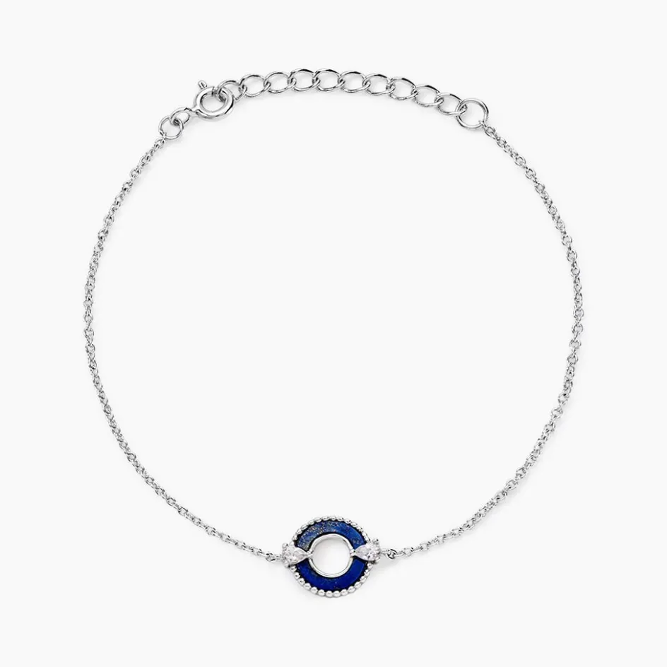 Histoire d'Or Bracelet Serafine Argent Blanc Lapis Lazuli Oxyde* Bracelets|Bracelets Fantaisie