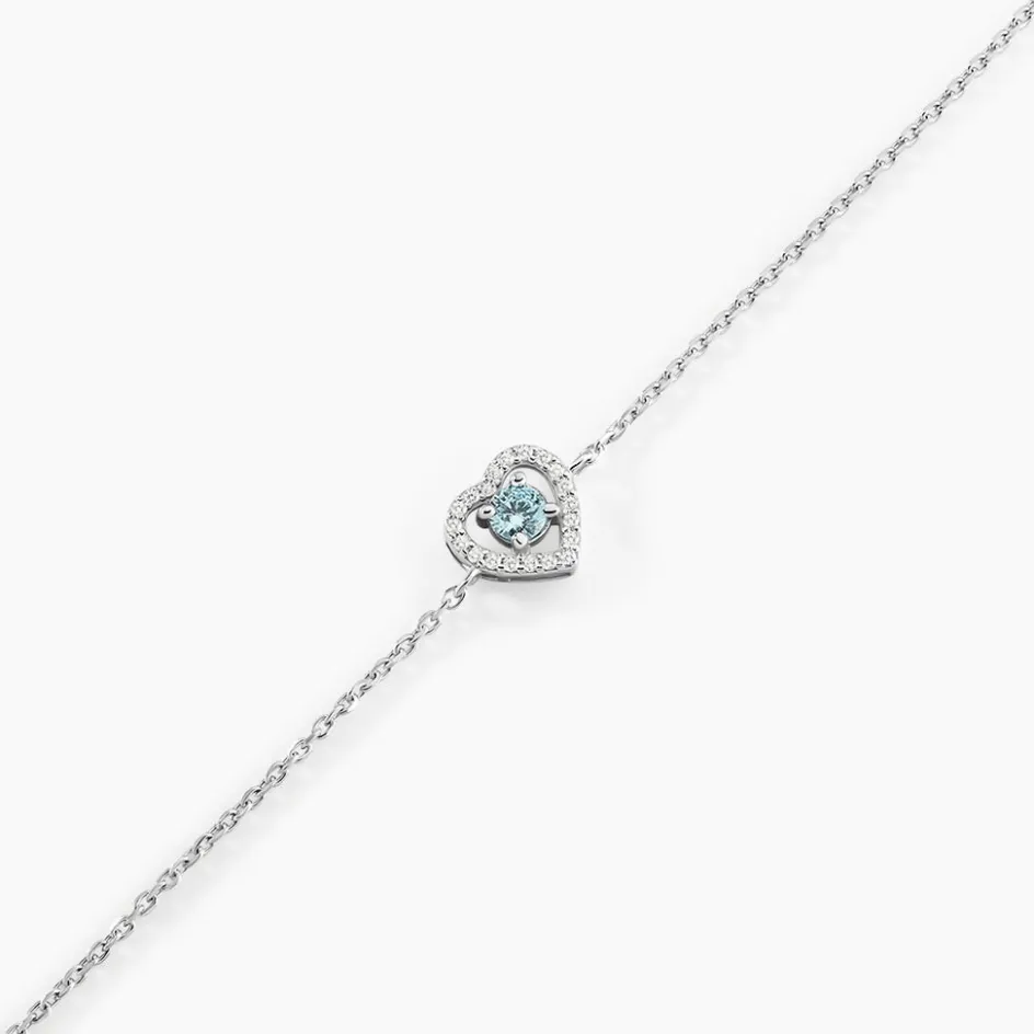 Hot Histoire d'Or Bracelet Suzon Argent Blanc Oxyde De Zirconium argent blanc oxyde bleu sky