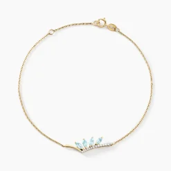 Clearance Histoire d'Or Bracelet Tiara Or Jaune Topaze Oxyde De Zirconium or jaune topaze bleu sky