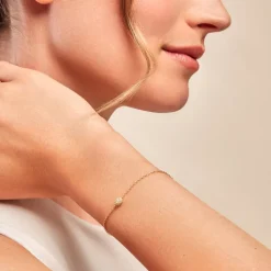 Outlet Histoire d'Or Bracelet Tiwa Argent Jaune Oxyde De Zirconium argent dore oxyde