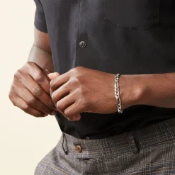 Sale Histoire d'Or Bracelet Vivian Maille Alternee 1/3 Argent Blanc