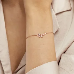 Sale Histoire d'Or Bracelet Wendy Argent Rose Oxyde De Zirconium