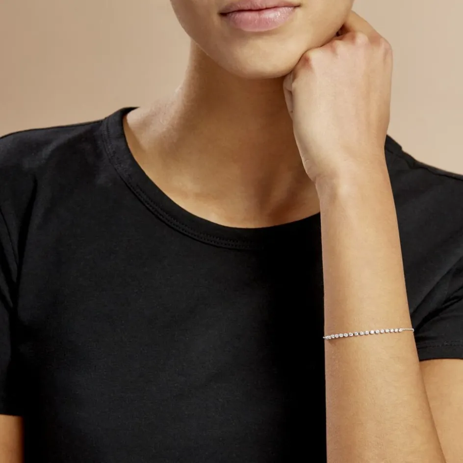 Discount Histoire d'Or Bracelet Whitney Argent Blanc Oxyde De Zirconium