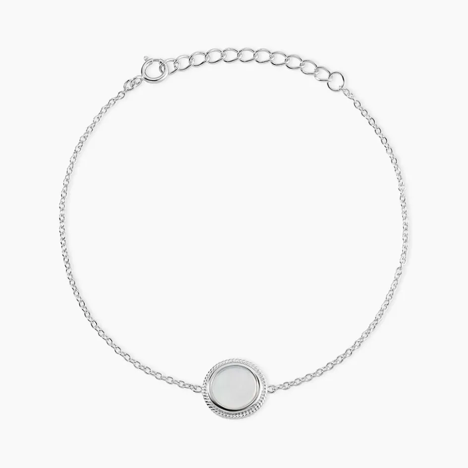 New Histoire d'Or Bracelet Zea Argent Blanc Nacre argent blanc nacre blanc