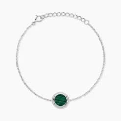 Hot Histoire d'Or Bracelet Zea Argent Blanc Malachite argent blanc malachite vert
