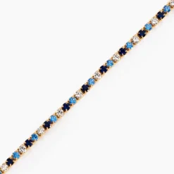 Outlet Histoire d'Or Bracelet Zoelia Plaqué Or Jaune Pierres De Synthèse plaqué or jaune pierre bleu