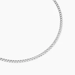 Outlet Histoire d'Or Chaîne Casper Maille Gourmette Argent Blanc