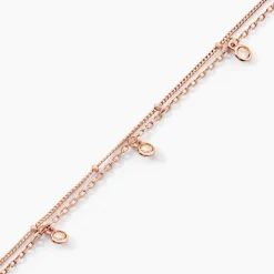 Hot Histoire d'Or Chaîne De Cheville Heidi Argent Rose Oxyde De Zirconium argent rose oxyde champagne