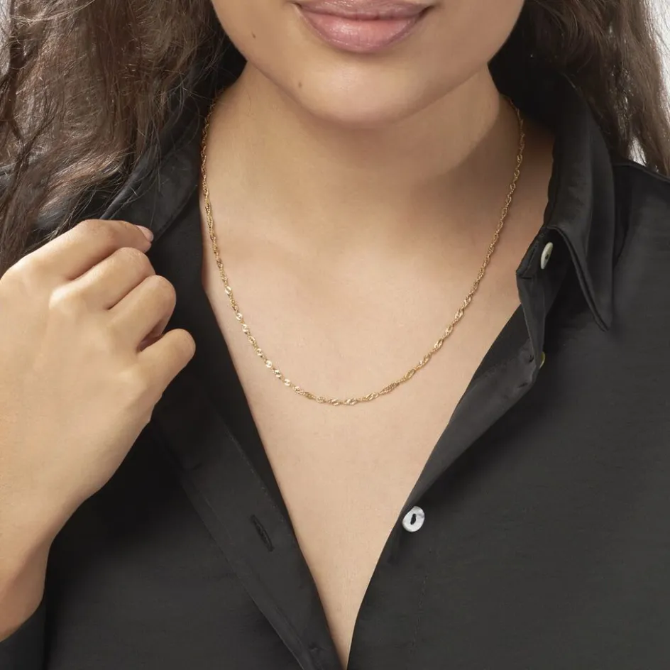 Sale Histoire d'Or Chaîne Imanie Maille Singapour Or Jaune