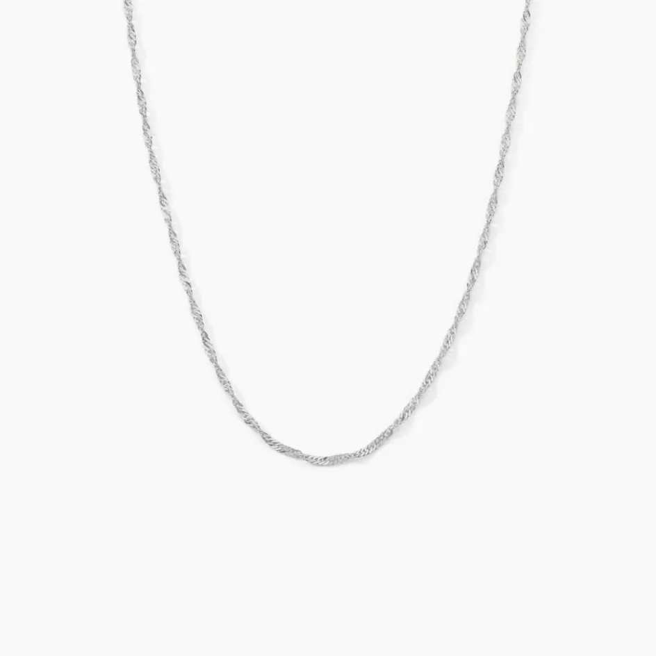 Sale Histoire d'Or Chaîne Ons Maille Singapour Or Blanc