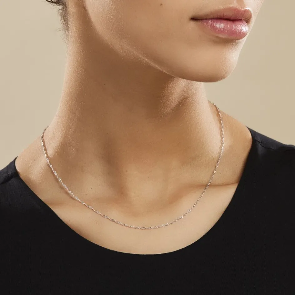 Sale Histoire d'Or Chaîne Ons Maille Singapour Or Blanc