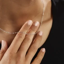 Sale Histoire d'Or Chaîne Ons Maille Singapour Or Blanc