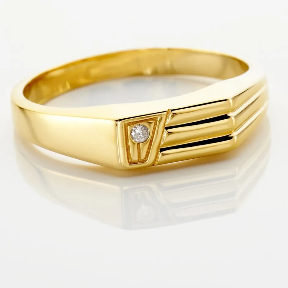 Discount Histoire d'Or Chevaliere Or Jaune Diomedes Diamant