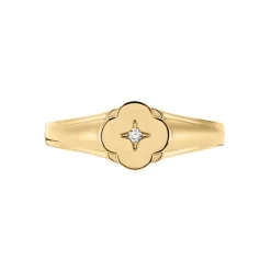 Online Histoire d'Or Chevalière Cosma Plaqué Or Jaune Oxyde De Zirconium