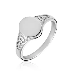 Outlet Histoire d'Or Chevalière Giacoma Argent Blanc