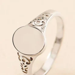 Outlet Histoire d'Or Chevalière Giacoma Argent Blanc