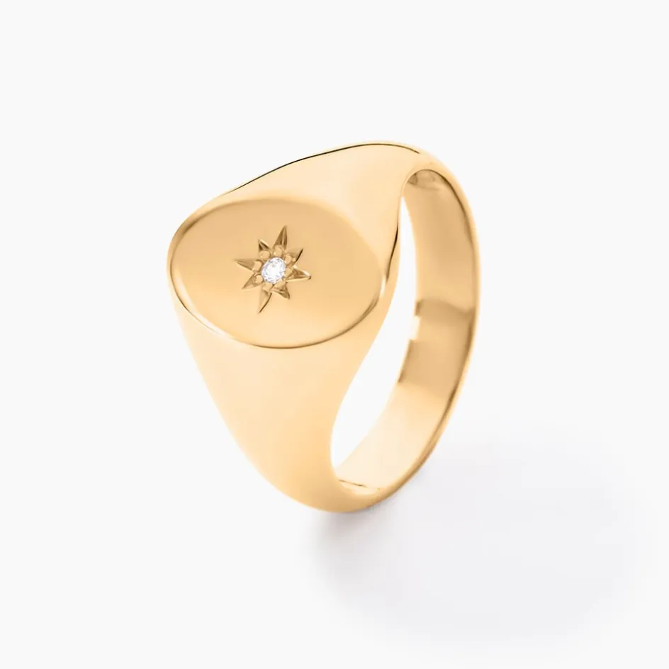 Sale Histoire d'Or Chevalière Gwennen Plaqué Or Oxyde De Zirconium