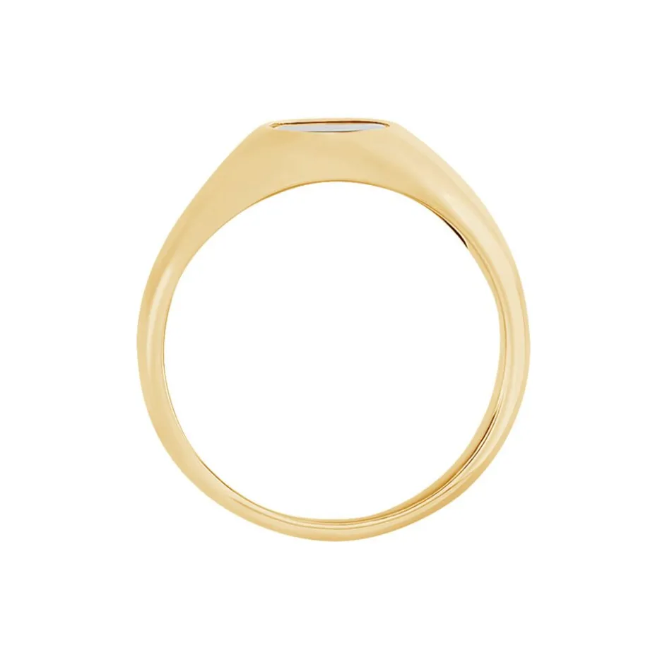 Online Histoire d'Or Chevalière Kauai Plaqué Or Jaune Pierre De Synthese