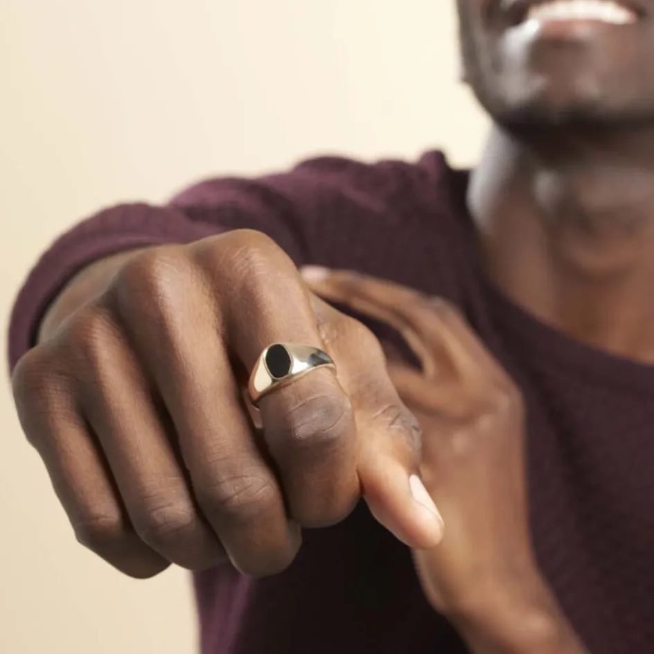 Online Histoire d'Or Chevalière Kauai Plaqué Or Jaune Pierre De Synthese