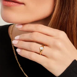 New Histoire d'Or Chevalière Kent Or Jaune Nacre