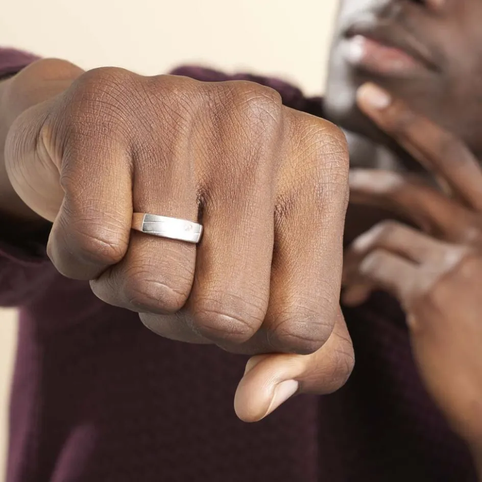 Outlet Histoire d'Or Chevalière Michel Argent Blanc Oxyde De Zirconium