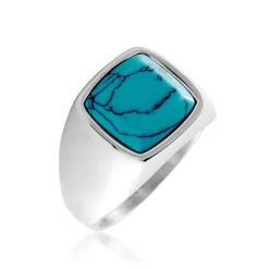 PHEBUS HIM Chevalière Acier Blanc Pierre D'imitation* Bagues|Chevalières