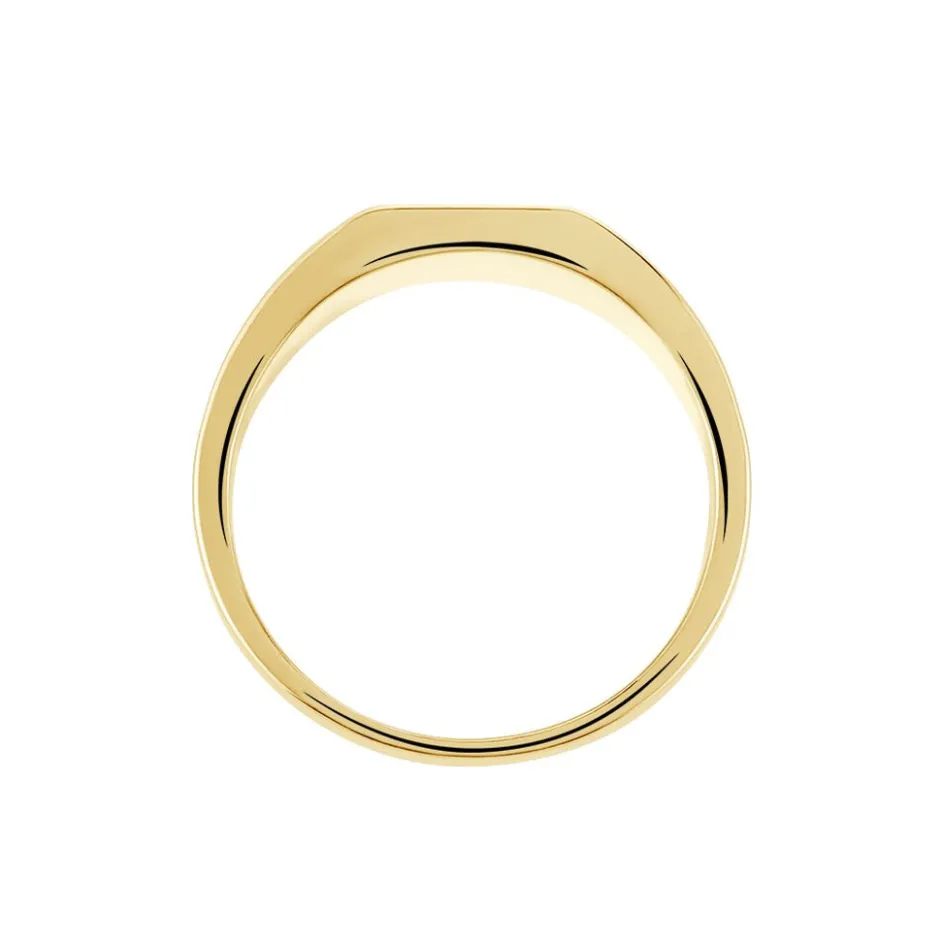 Online Histoire d'Or Chevalière Plaqué Or Jaune Ariston Email Noir