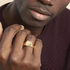 Sale Histoire d'Or Chevalière Rafael Plaqué Or Jaune