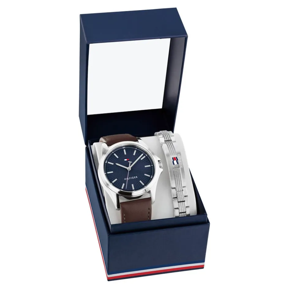 New TOMMY HILFIGER Coffret De Montre Bruce Bleu
