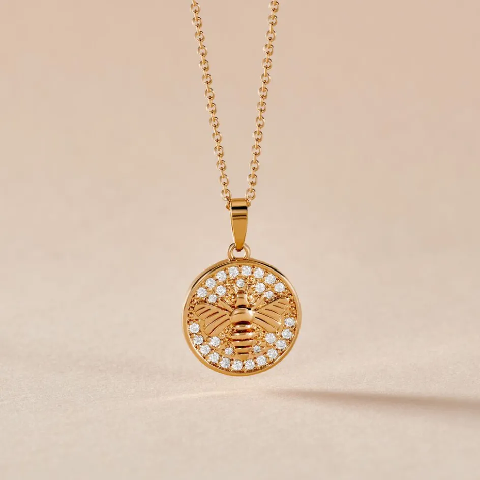 Sale Histoire d'Or Collier Abelha Plaqué Or Jaune Oxyde De Zirconium