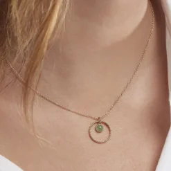 Outlet Histoire d'Or Collier Amalthea Plaqué Or Doré Aventurine Vert