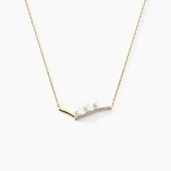 Outlet Histoire d'Or Collier Ambrogio Or Jaune Perle De Culture Oxyde De Zirconium