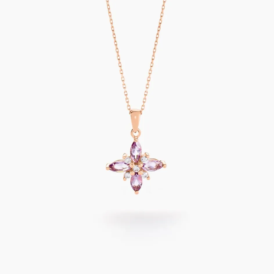 Sale Histoire d'Or Collier Anabele Or Rose Amethyste Oxyde or rose amethyste violette