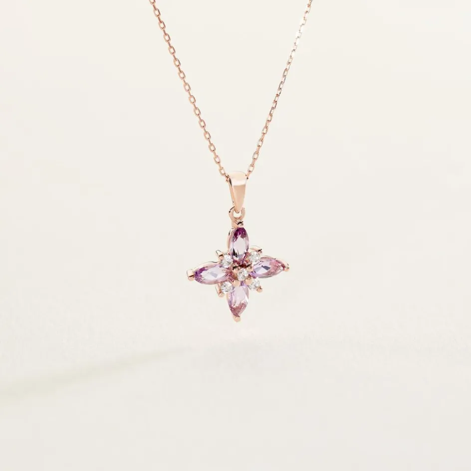 Sale Histoire d'Or Collier Anabele Or Rose Amethyste Oxyde or rose amethyste violette