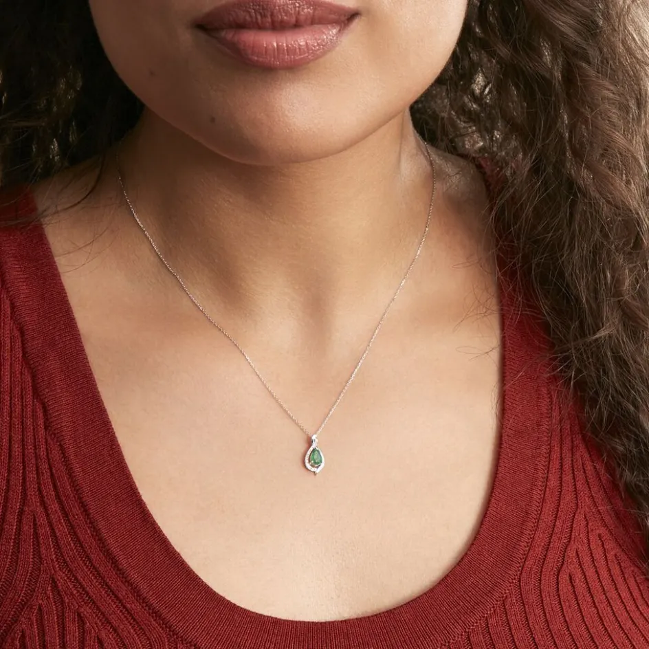 Hot Histoire d'Or Collier Angelika Et Diamant or blanc emeraude