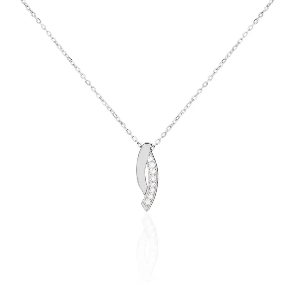 Outlet Histoire d'Or Collier Ange-line Argent Blanc Oxyde De Zirconium