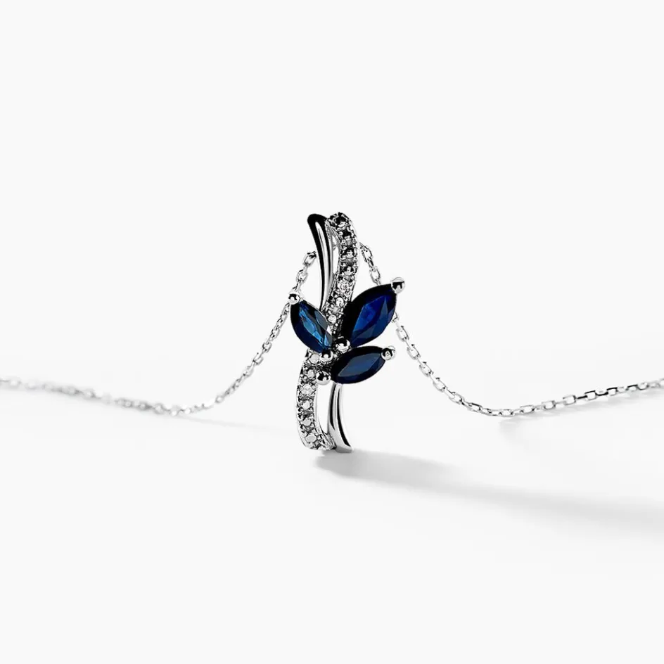 Best Histoire d'Or Collier Angie Diamant or blanc saphir