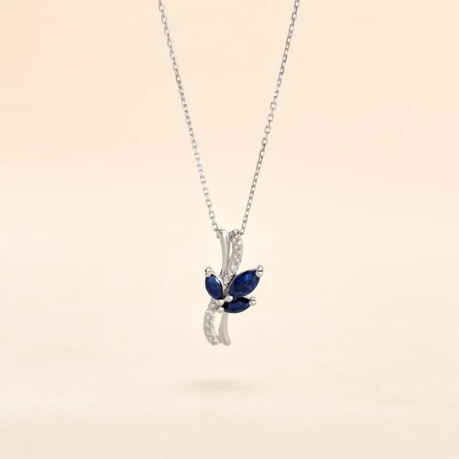 Best Histoire d'Or Collier Angie Diamant or blanc saphir