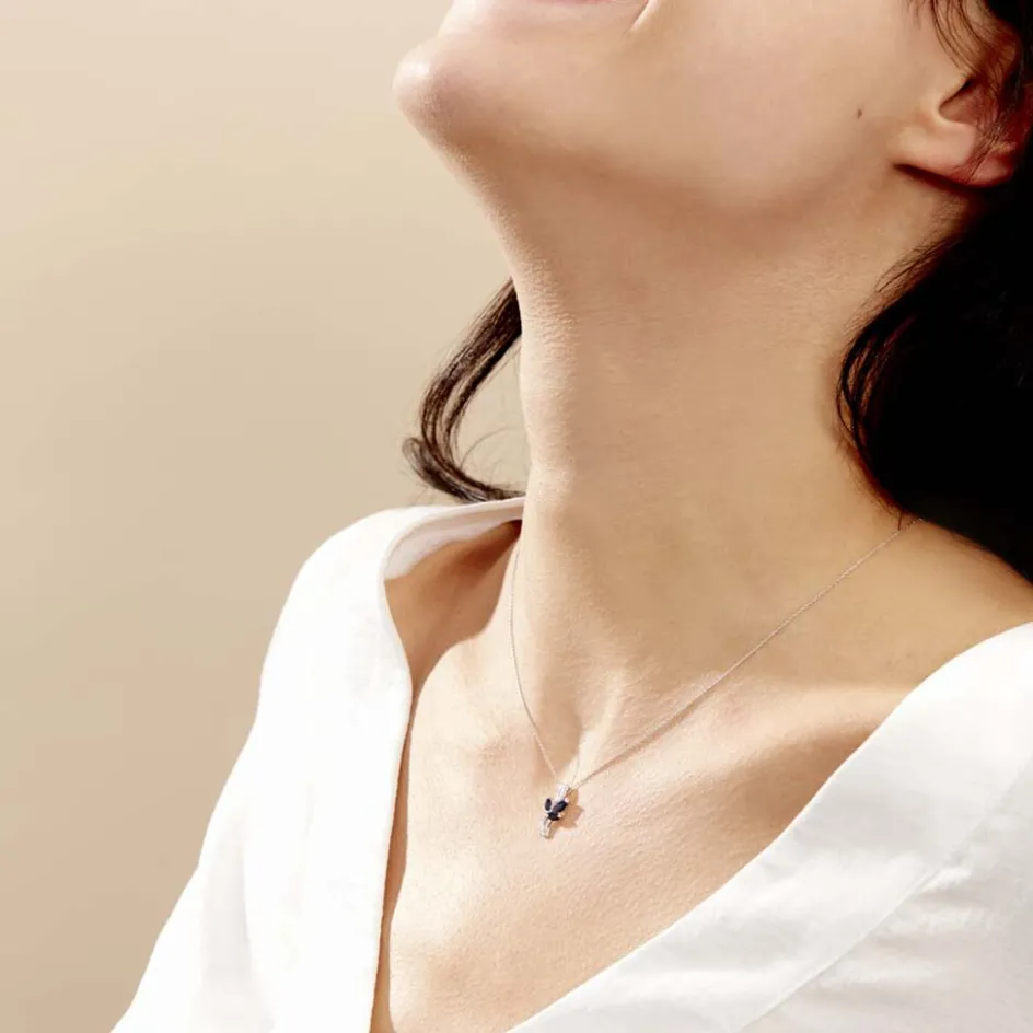 Best Histoire d'Or Collier Angie Diamant or blanc saphir