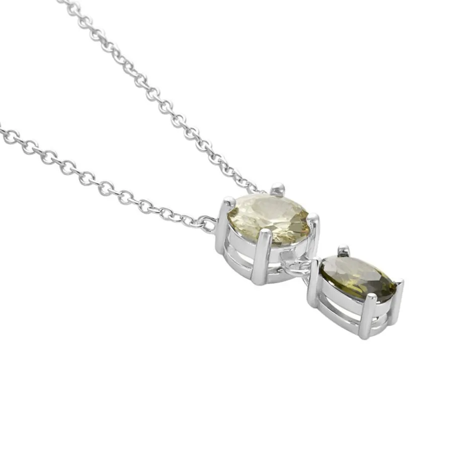 Outlet Histoire d'Or Collier Argent Blanc Brenna Oxydes De Zirconium argent blanc oxyde vert