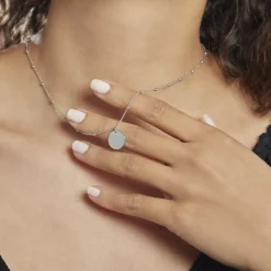 Sale Histoire d'Or Collier Argent Blanc Mireio