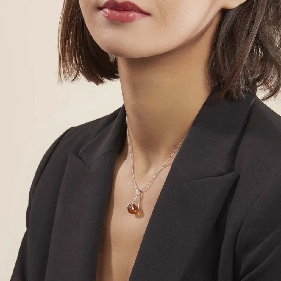 Outlet Histoire d'Or Collier Argent Blanc Simona Ambre